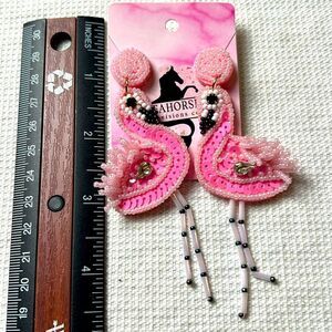 Flamingo See Bead Earrings